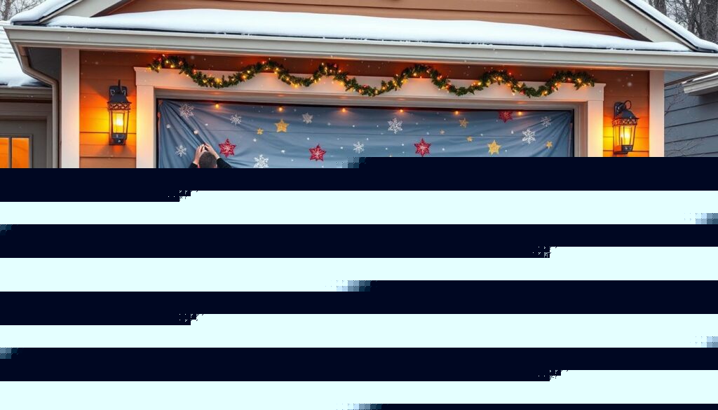 Christmas Garage Door Covers installation Christmas Garage Door Covers installation
